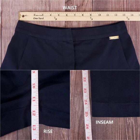 *READ* Vintage St John Sport Pants Womens Size 2 Wide Leg Cropped Navy Blue - Picture 13 of 13